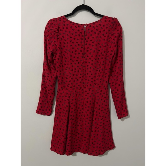 Reformation Milla Dress Women’s 4 Red Black Floral Mini - Picture 4 of 14